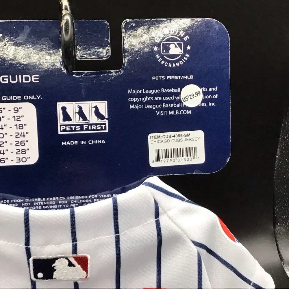 MLB Jersey for Dogs & Cats Chicago Cubs Dog Jersey Shirt Small Pets First New